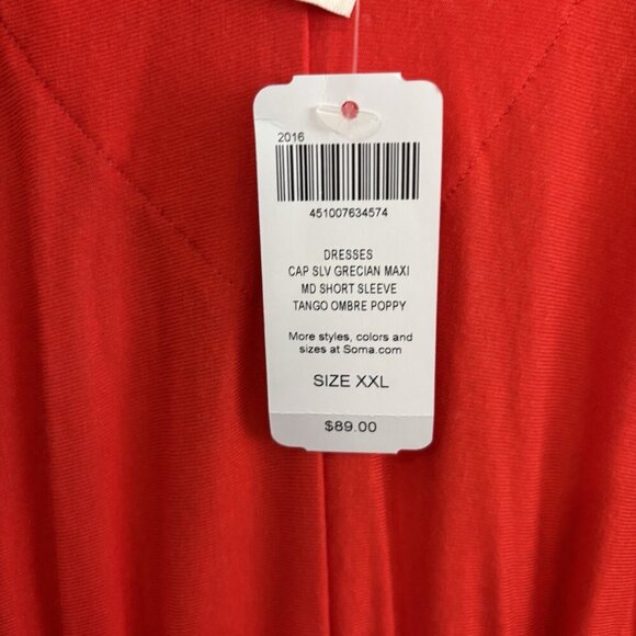 SOMA Grecian-Inspired Maxi Dress Tango Ombre Poppy in Women’s XXL - Picture 10 of 15